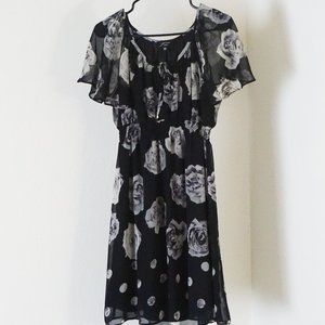 Black and White Floral Summer Dress